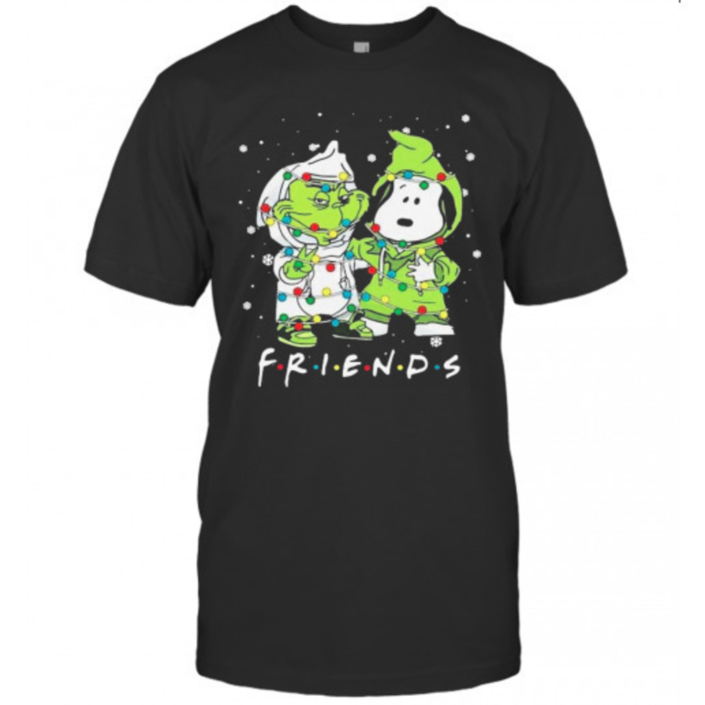 Baby Grinch And Snoopy Friends Merry Christmas Light Tshirt